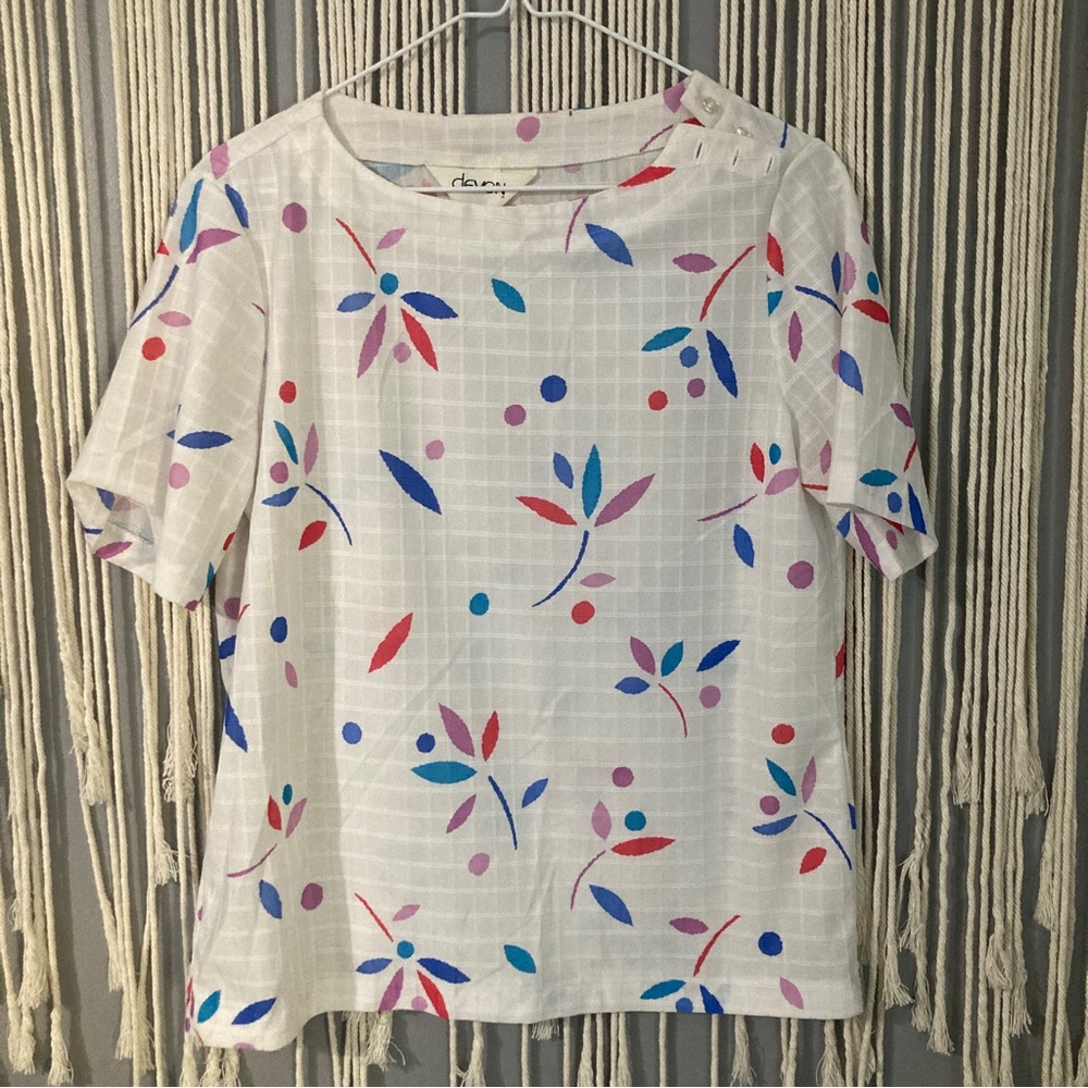 Vintage Women’s Devon Blouse Size Medium Floral Design